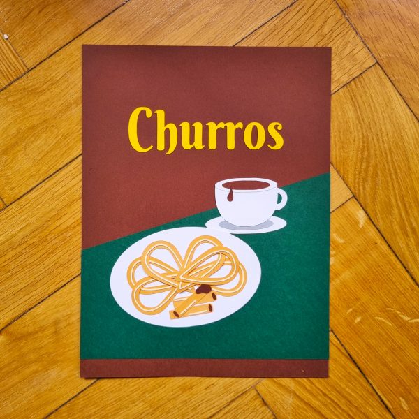 Collage ilustracion churros madrid