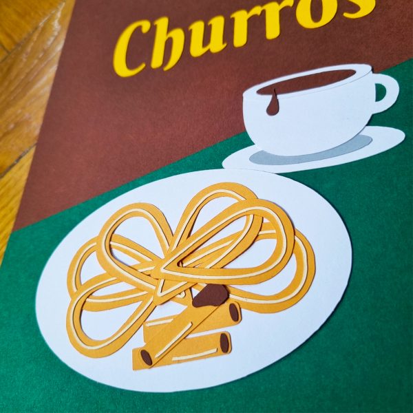 Collage ilustracion churros madrid