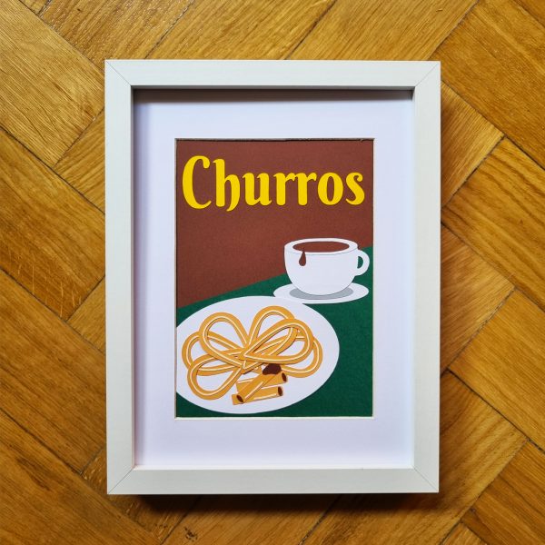 Collage ilustracion churros madrid